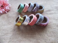 10Pcs Colorful Printed Adhesive Tape Decorative Scrapbooking