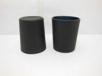 40 Frosted Glass Tea Light Holder Wedding Favor 6.5cm Black