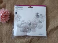 1Set 50Pcs Silver Confetti Balloon Garland Arch Kit Party Decor