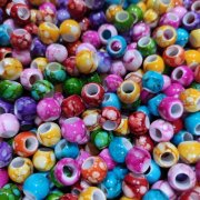 250Gram (630Pcs) Loose Round Beads Pony Beads Mixed Color