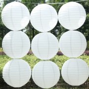 10Pcs New Plain White Round Paper Lanterns 30cm