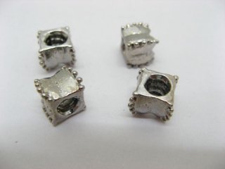 10 Alloy European Cube Thread Beads ac-sp352