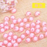 500g (1950pcs) Faceted Round Acrylic Loose Beads 8mm Pink