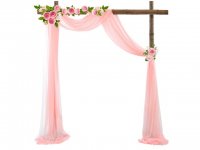 1Pc Pink Wedding Arch Chiffon Backdrop Curtain Drapes Background