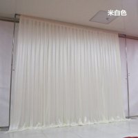 1X Ivory Silk Cloth Wedding Party Backdrop Curtain Drapes Backgr