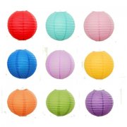 12Pcs New Plain Round Paper Lantern Wedding Favor 20cm Mixed Col