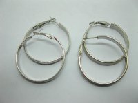 60 Pairs Assorted Metal Hoop Earring-2 Designs