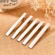 100Pcs Metal Hair Clips Base Barrette Finding 66mm Long Wholesal