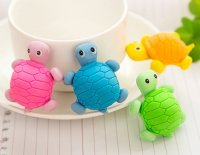 36Pcs Novelty Cartoon Tortoise Shape Erasers Mixed Color