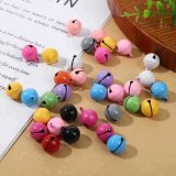 100Pcs Round Jingle Bells Beads Pendants Craft 14mm Mixed