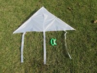 10 DIY Plain White Triangle Kite Lines Reel Outdoor Games 58cm W