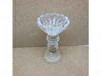 1X New Crystal Lotus Candle Holder 12.5cm High