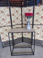 1Pc Black Metal Frame Convenience Concept Console Table