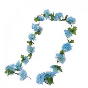 6Pcs 18 Head Blue Cherry Blossom Sakura Leaf Garland Vine String