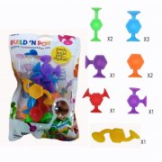 2Packs x 11Pcs Mini Shapes Suction Toys Build 'N Pop Interactive