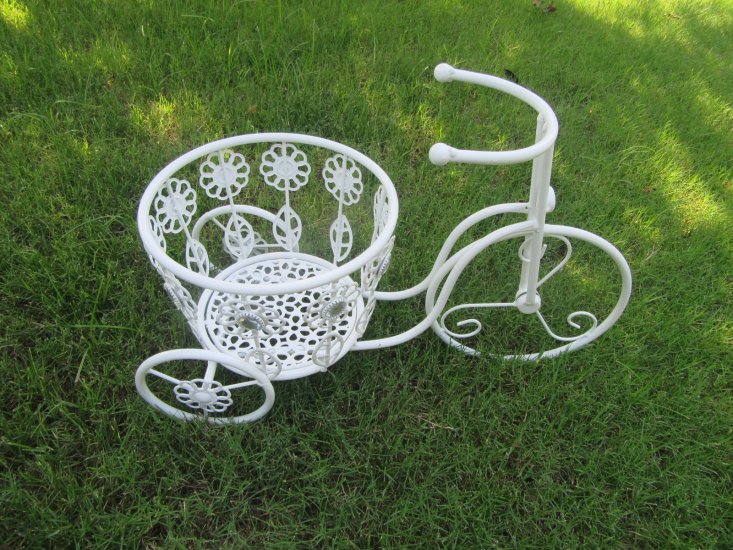1Set Bicycle Flower Plant Display Stand Holder Home Garden Decor - Click Image to Close