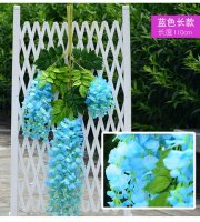 12Pc Blue Artificial Silk Hanging Flower Garland Vine Wisteria