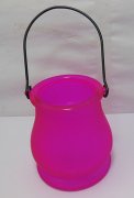 10Pcs Fuschia Frosted Hanging Glass Tea Light Holder Wedding