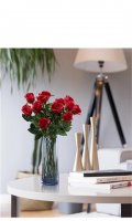 12Pcs Red Rose Artificial Flower Wedding Bouquet Party Decor