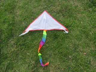 10 DIY Plain White Triangle Kite Lines Reel Outdoor Games 58cm