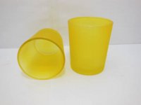 40 Frosted Glass Tea Light Holder Wedding Favor 6.5cm Yellow