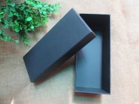 1Pc Blank Black Kraft Gift Boxes w/Lid 21x19x8cm