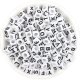 500g White & Black Alphabet Letter Cube Beads 5mm