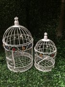 1Set 2in1 Luxury Hanging Bird Cage W/Rhinestone