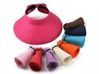 6Pcs Fashion Foldable Big Wide Brim Roll Up Sunhat Beach Hat