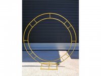 1X Golden Heavy Duty Double Circular Wedding Garden Arch 200cm