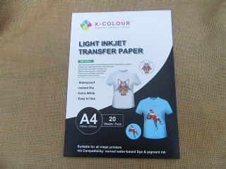 20Pcs T-Shirt Print Iron On Heat Press Light Inkjet Transfer