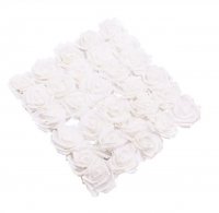 25Pcs White Rose Artificial Foam Flower Hair Pick Wedding