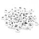 6Packs x 160Pcs White & Black Alphabet Letter Flat Heart Beads