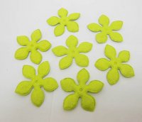 200Pcs Yellow Green Flower Embellishments Trims 4.8cm