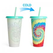 5Pcs Reusable Temperature Cups Tie Dye Color Change Tumblers 800