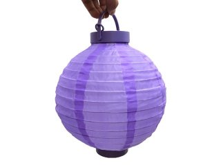 6Pcs Purple Battery Operated Paper Lanterns Wedding Party Favor