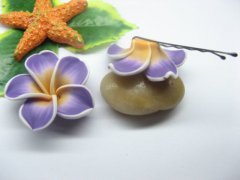 20 Purple Fimo Beads Frangipani Jewellery Finding 3cm 20 Purple Fimo Beads Frangipani Jewellery Finding 3cm