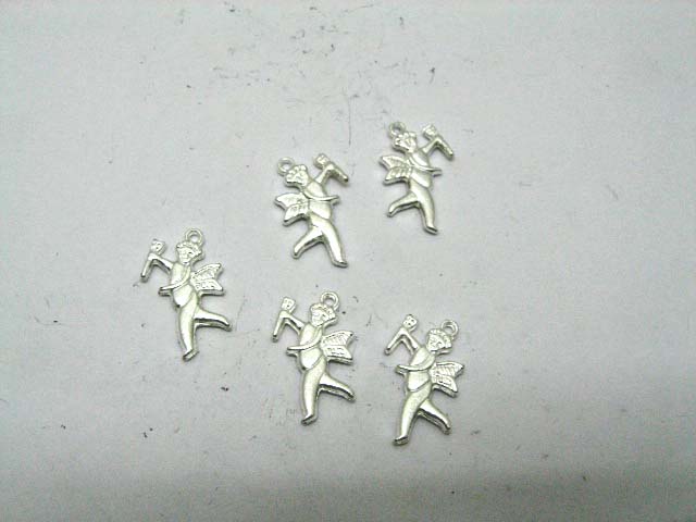 200 Charms shiny Metal Angel Pendants - Click Image to Close