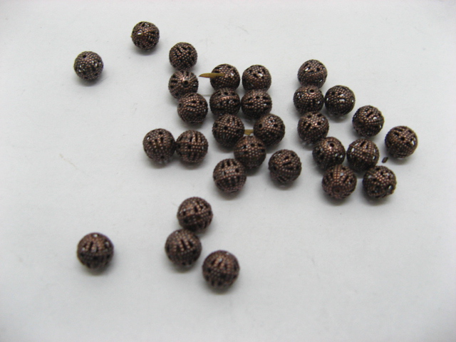 1000 Antique Copper filigree Round Spacer Beads 8mm ac-sp527 - Click Image to Close