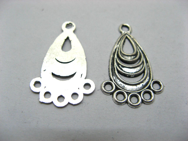 2x100 Metal Tear-Drop Earring Connector Finding ac-pe245 - Click Image to Close