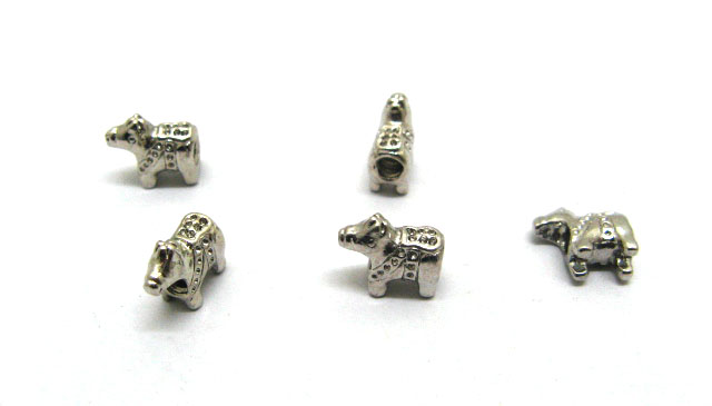 10 Metal Horse Thread European Beads ac-sp559 - Click Image to Close