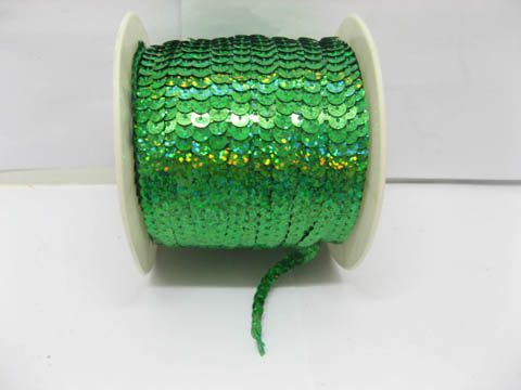 1Roll x 10Yard Cyan 6mm Strung Sequin Trim - Click Image to Close