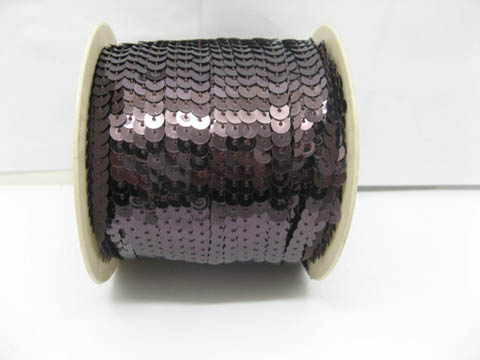 1Roll x 10Yard Brown 6mm Strung Sequin Trim - Click Image to Close