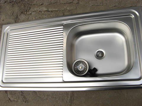 New Stainless Steel Kitchen Sink - Single Bowl 1000mm - Click Image to Close