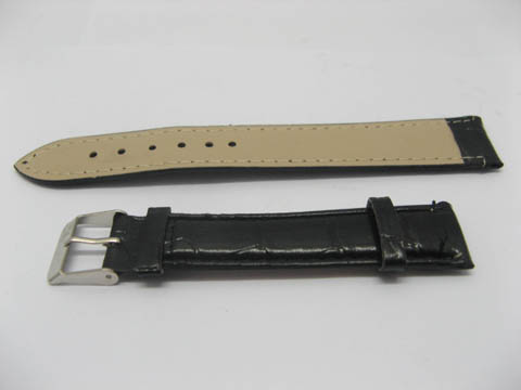 50 Bulk Black Leatherette Watchband 16mm - Click Image to Close