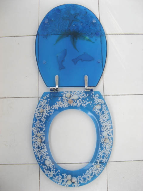 A New Ocean Seastar Dolphin Toilet Seat Cover-Blue - Click Image to Close