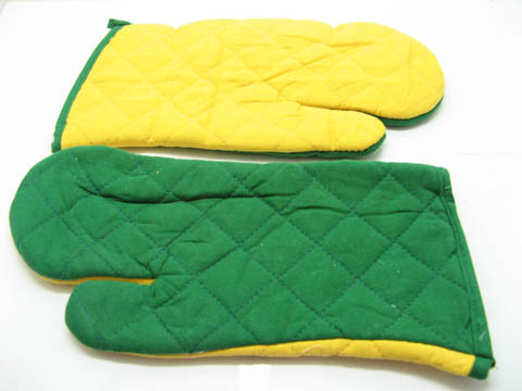 10 Yellow & Green Kitchen Oven Glove co-ot-ch225 - Click Image to Close