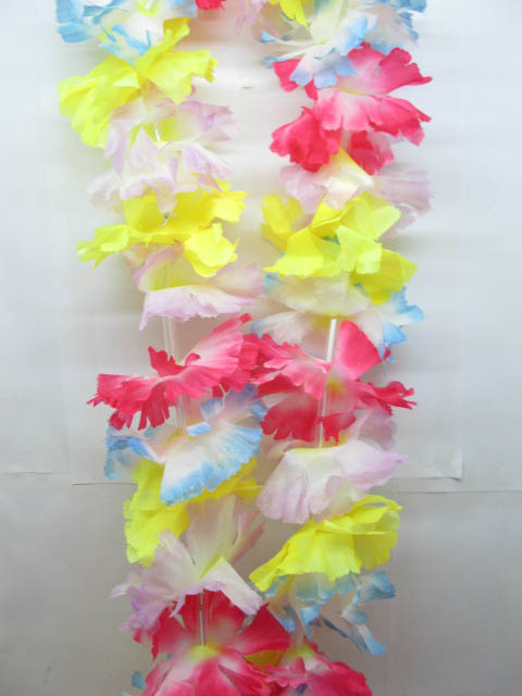 12 Hawaiian Dress Party Flower Leis/Lei 88cm - Click Image to Close