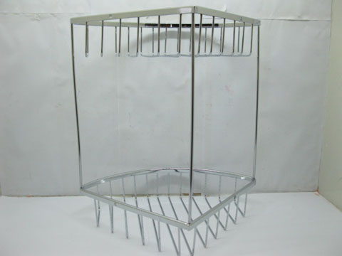 1Pc New 2-Layer Corner Bath Bathroom Rack Display - Click Image to Close