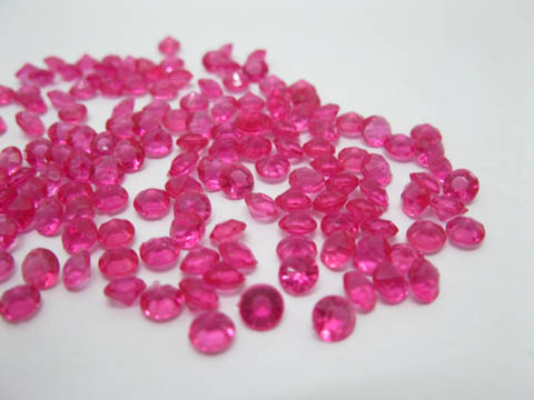 1000 Fushia Diamond Confetti 4.5mm Wedding Table Scatter - Click Image to Close